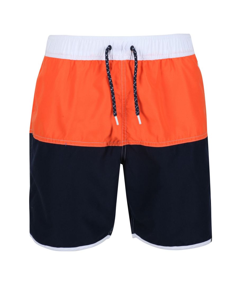 Image for Regatta Mens Benicio Swim Shorts (Navy/Magma Orange)