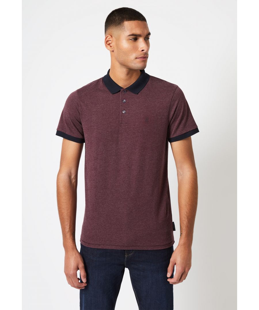 Poloshirt met contrasterende kraag en korte mouwen
