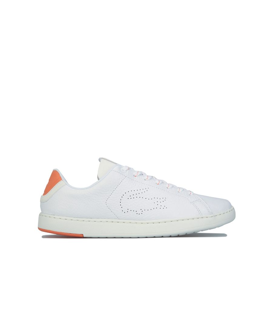 Image for Women's Lacoste Carnaby Evo LT Trainers in white orange