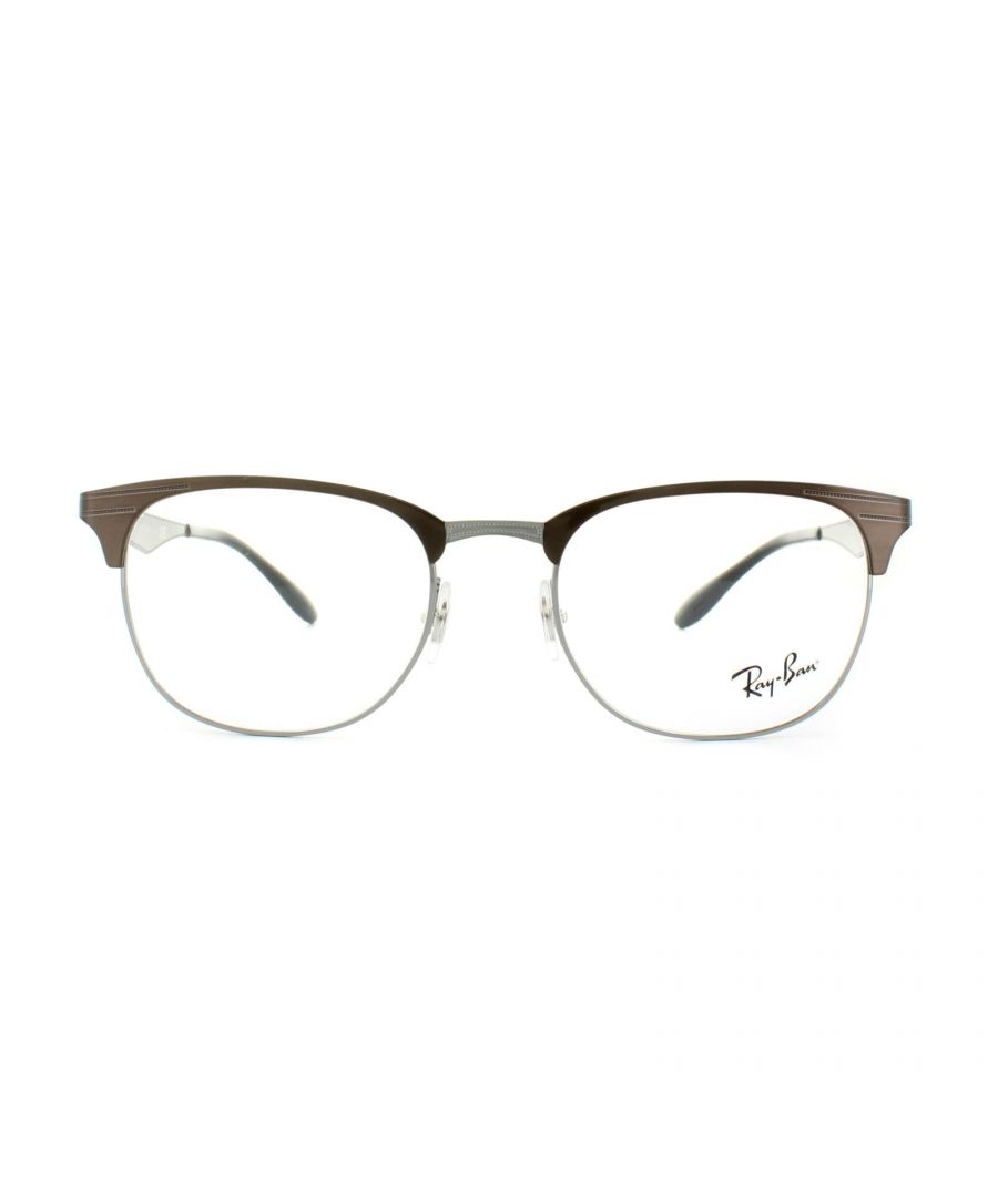 Ray-Ban Glasses Frames RX 6346 2862 Top Brushed Dark Brown On Gunmetal Mens Womens 52mm
