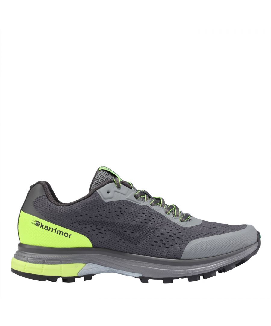 Karrimor Tempo Running Trainers Mens  The Karrimor Tempo Mens Running Shoes feature a lightweight and breathable engineered mesh upper with additional support connecting the laces and mid-sole for an improved fit with more lockdown.