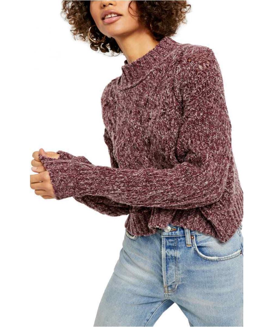 Color: Purples Size Type: Regular Size (Women's): M Type: Sweater Style: Turtleneck, Mock Material: Cotton Blends Sleeve Style: Batwing, Dolman