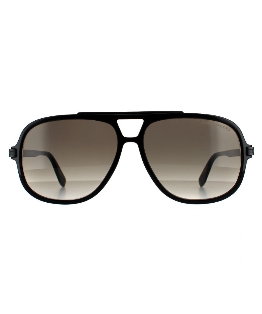 Marc Jacobs Aviator Mens Black Brown Gradient 90041091 Marc Jacobs are a contemporary aviator style crafted from premium acetate. Little details including  the top brow bar and metal temple hinges ensure robust signs of quality. The Marc Jacobs logo features on the slender temples for brand authenticity.