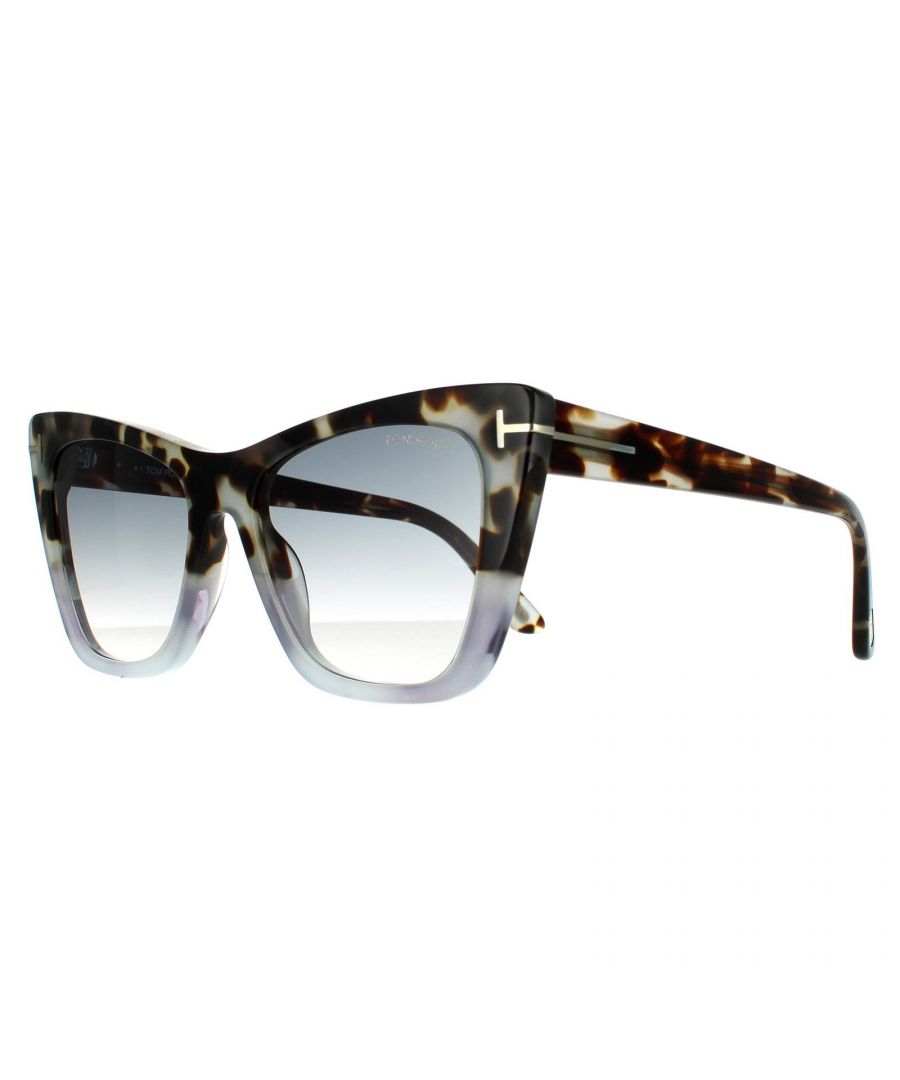 Tom Ford Cat Eye Womens Coloured Havana Grey Gradient - One Size