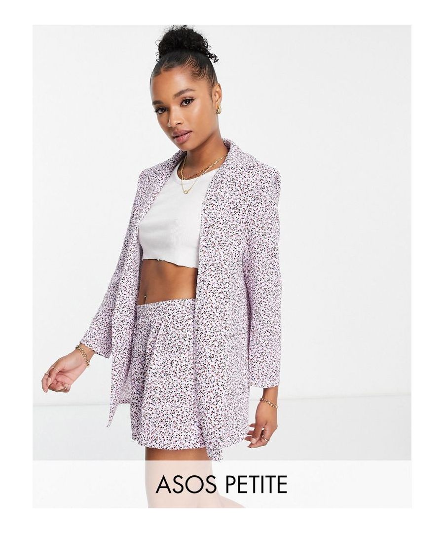 Blazer by ASOS DESIGN Love at first scroll Floral design Notch lapels Padded shoulders Slim fit  Sold By: Asos