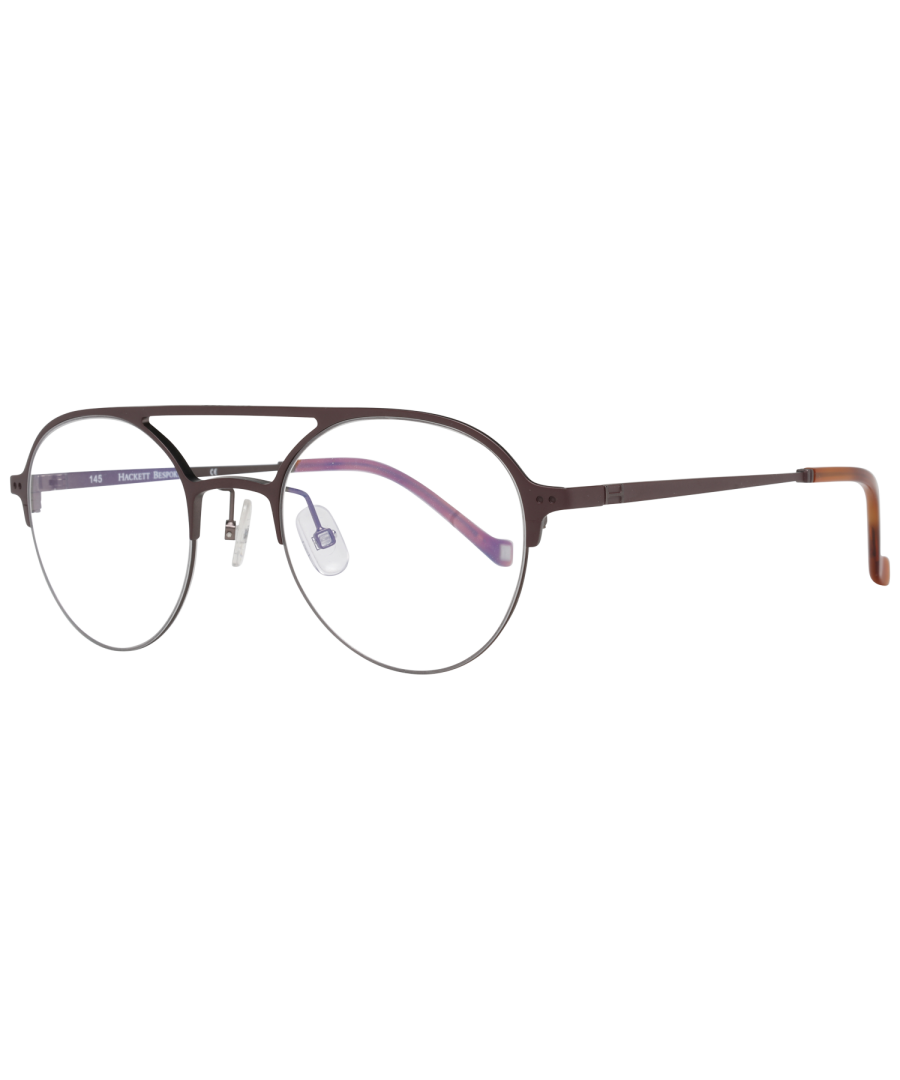 Hackett Bespoke Optical Frame HEB249 175 49 Men\nExtras: Blauw\nFrame kleur: Bruin\nFrame materiaal: Metaal\nGlas breedte: 49\nGlas hoogte: 45\nWeb breedte: 21\nTempel Lengte: 145\nVeer Scharnier: Nee\nLeveringsomvang: Etui\nFrame Stijl: Halve rand