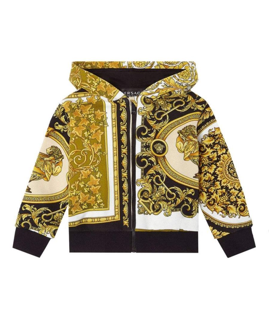 Image for Versace Boys Mixed Print Hoodie Gold
