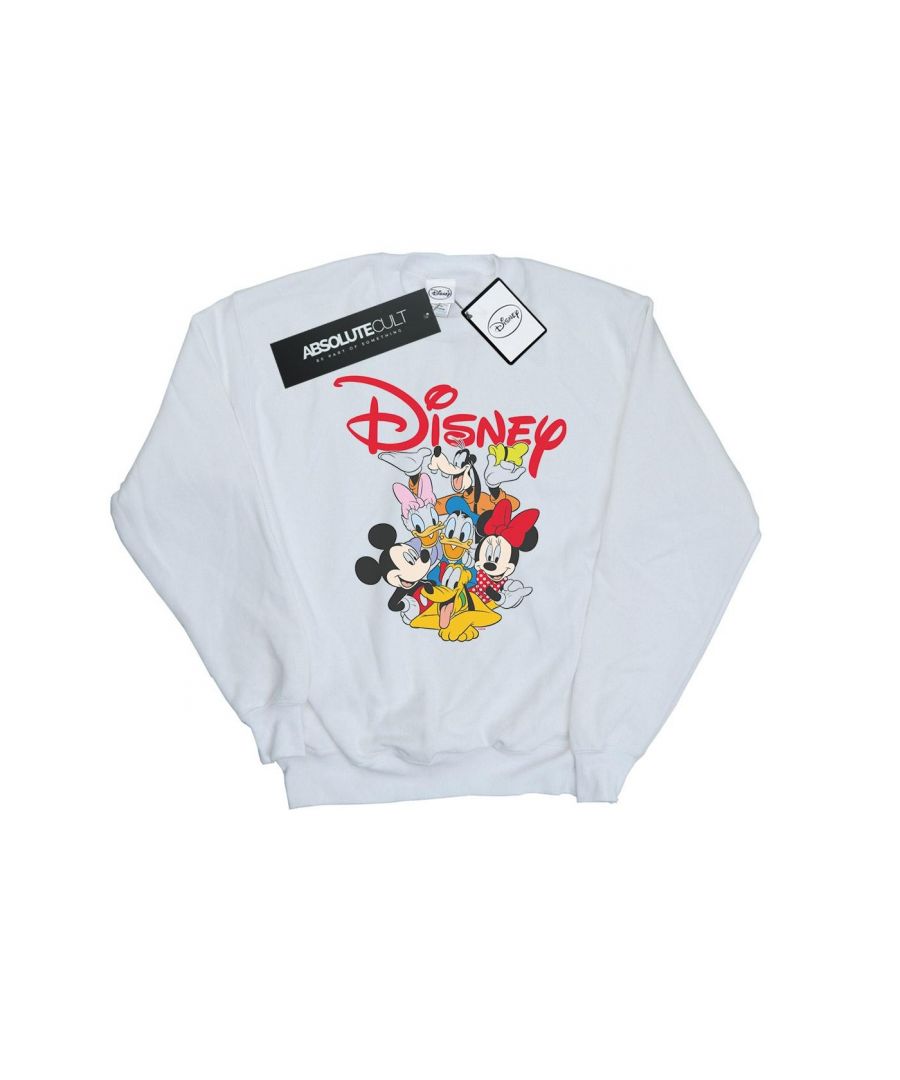 Disney Mens Mickey Mouse Crew Sweatshirt (White) - Size Medium