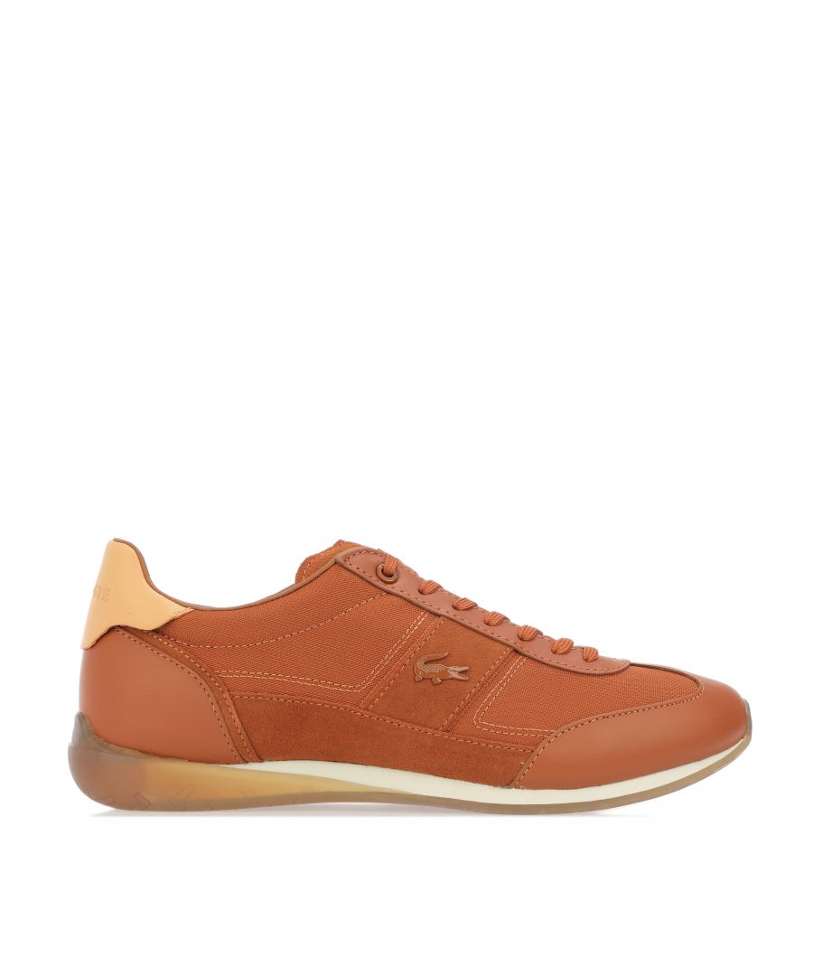 Lacoste Mens Angular Trainers in Brown Leather (archived) - Size UK 10