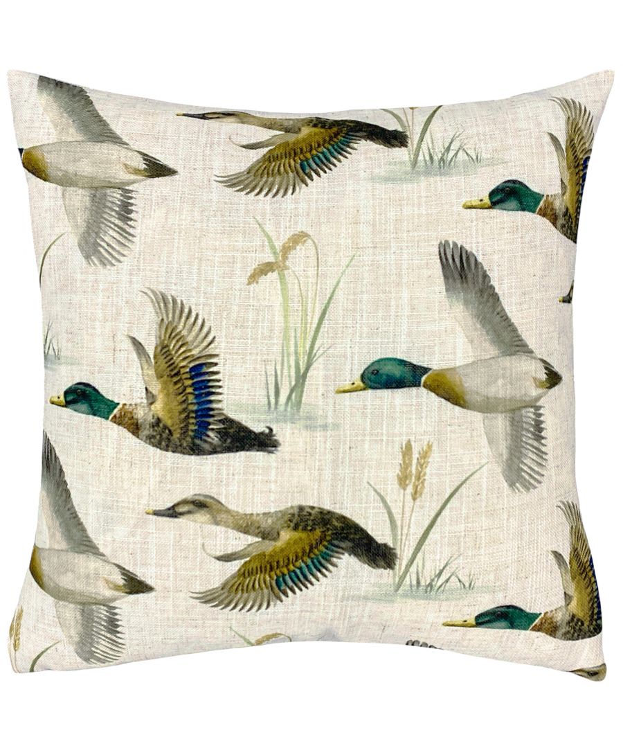 Evans Lichfield Country Duck Pond Hand Painted Printed Rectangular Cushion Cover - Multicolour - One Size