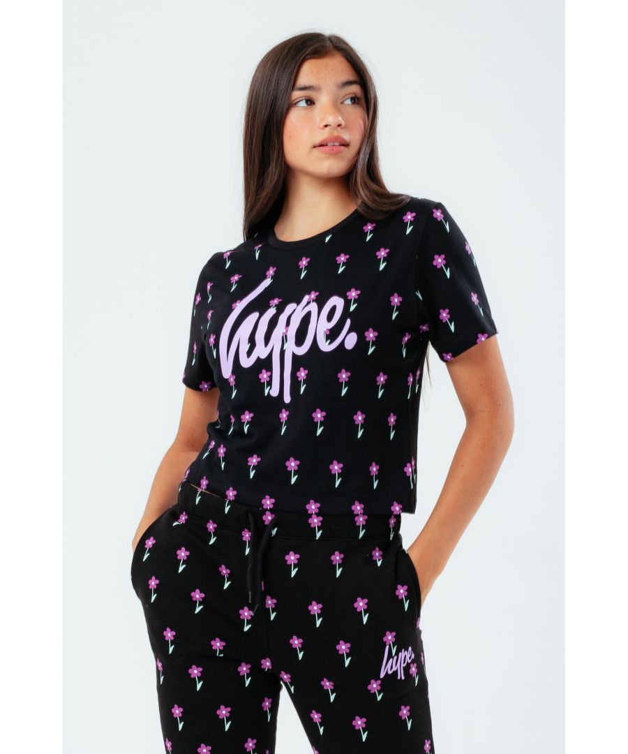 Image for Hype Daisy Repeat Kids Crop T-Shirt
