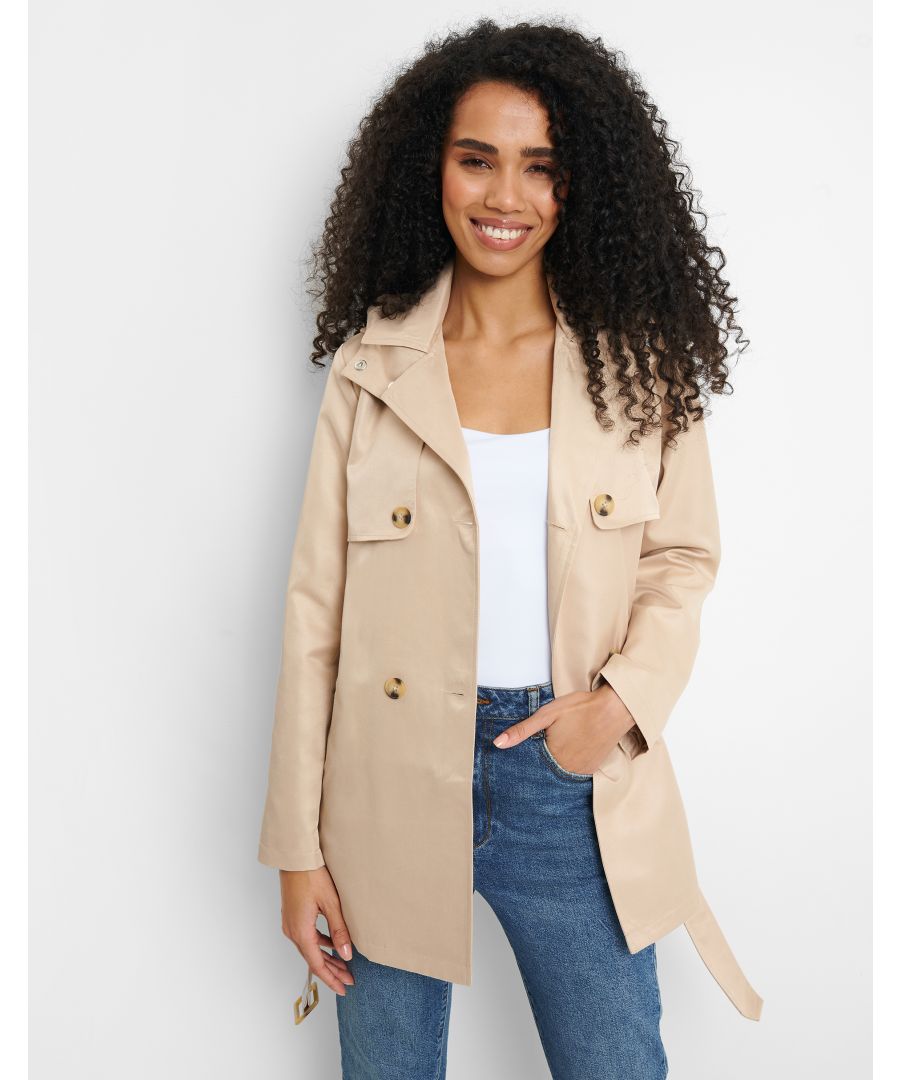 Complete any wardrobe with this classic trench coat from Threadbare. The coat features a hood, revere collar, side pockets, button and tie waist fastenings. This style is fuss-free and easy to style. Other colours available.