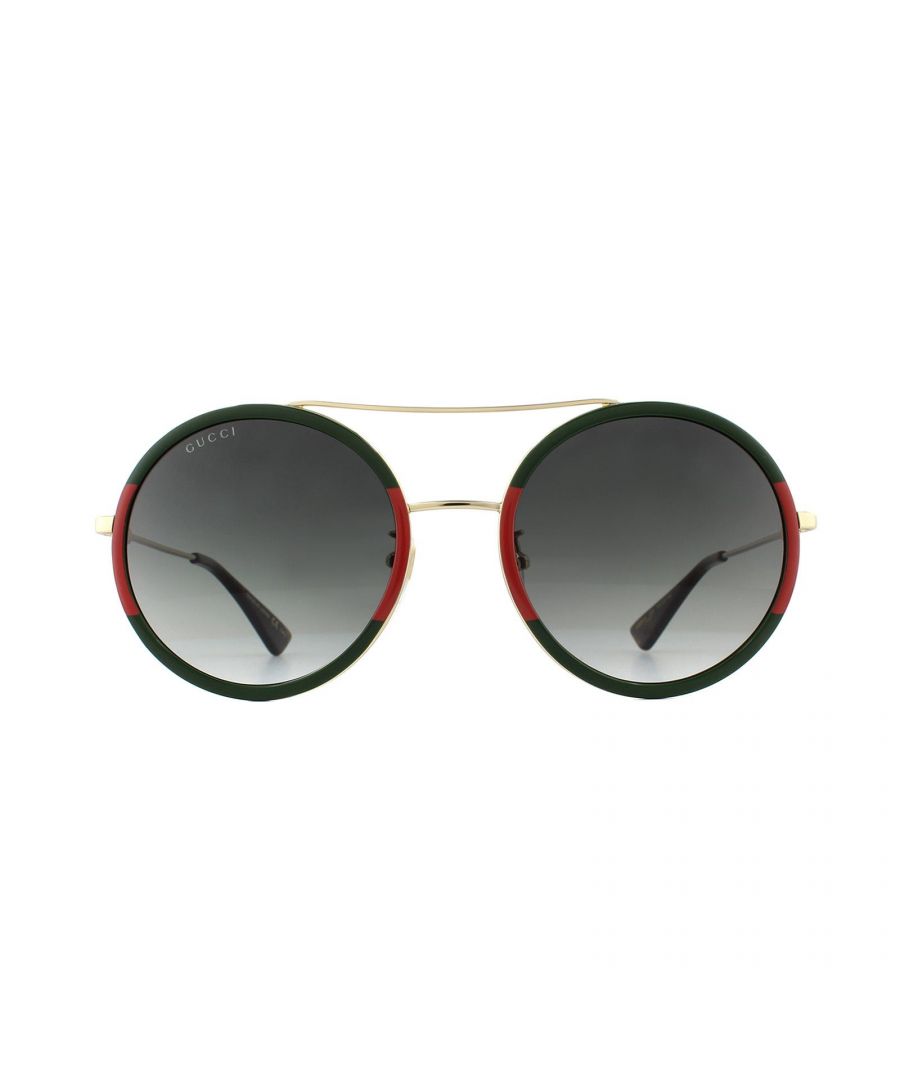 Image for Gucci Sunglasses GG0061S 003 Gold Green and Red Green Gradient