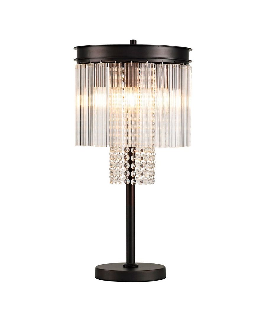Finish: Brown Oxide | Shade Finish: Clear | IP Rating: IP20 | Height (cm): 60 | Diameter (cm): 30 | No. of Lights: 6 | Lamp Type: E14 | Switched: Yes - Inline Switch | Dimmable: Yes - Dimmable Lamps Required | Wattage (max): 40W | Weight (kg): 7.8kg | Bulb Included: No
