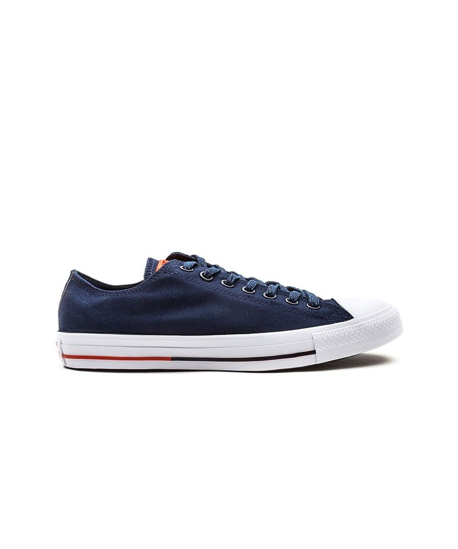 No matter the weather, you'll look better in the Chuck Taylor All Star Shield Canvas Low Top Sneaker from Converse.\nCanvas upper in a casual sneaker style with a round rubber toe\nExtra water repellent material\nPadded footbed\nRubber outsole\nImported
