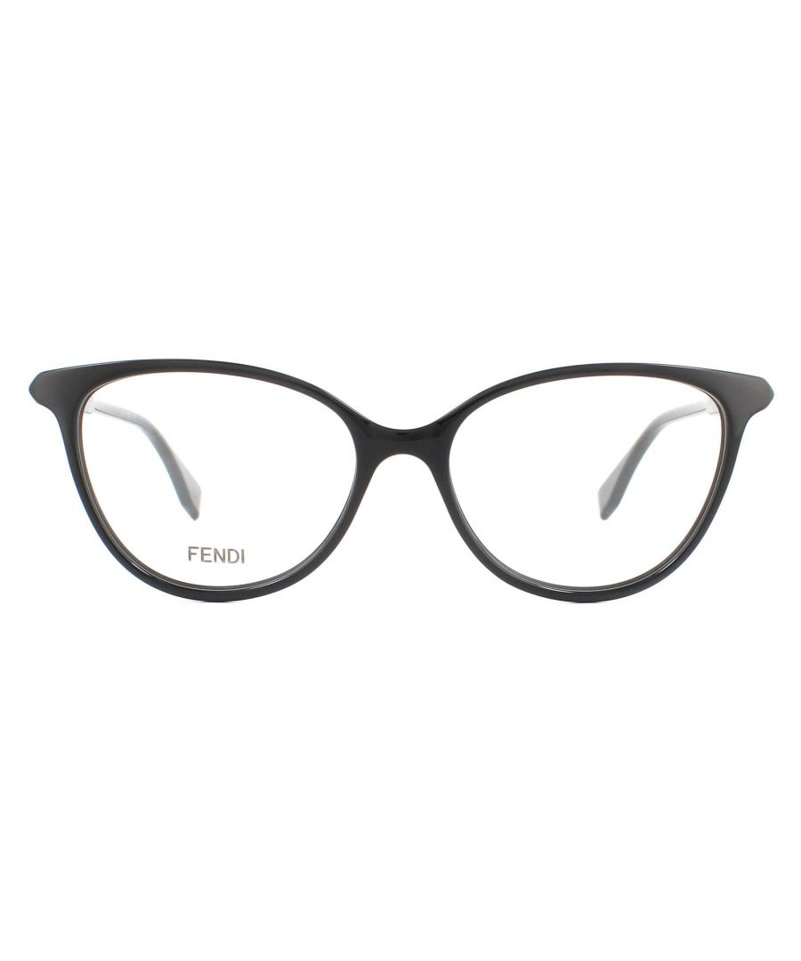 Fendi Glasses Frames FF 0465 807 Black Women have a plastic frame with a cats eye shape and are designed for Women