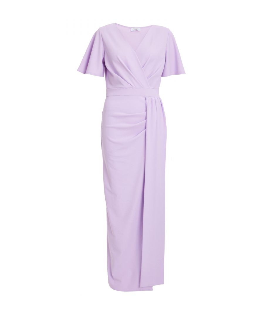 Quiz Womens Lilac Wrap Maxi Dress - Purple - Size 8 UK