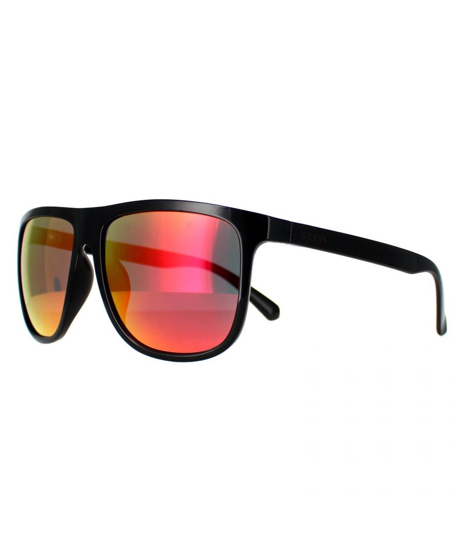 Guess Square Mens Shiny Black Smoke Polarized GF0270 - One Size