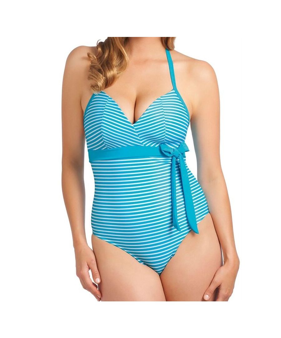 Freya Womens Tootsie Halterneck Swimsuit - Blue - Size 34D