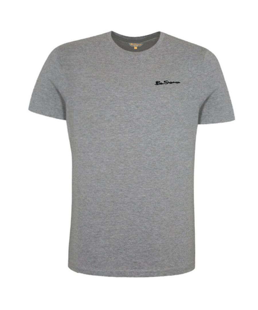 Ben Sherman Logo Mens Grey T-Shirt - Size Small