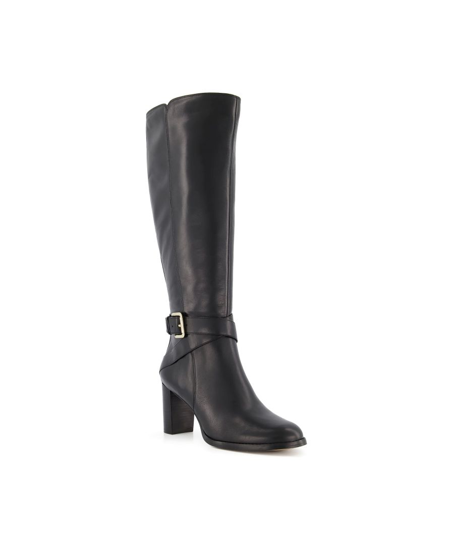 Image for Dune Ladies THIA Block Heel Leather Knee-High Boots