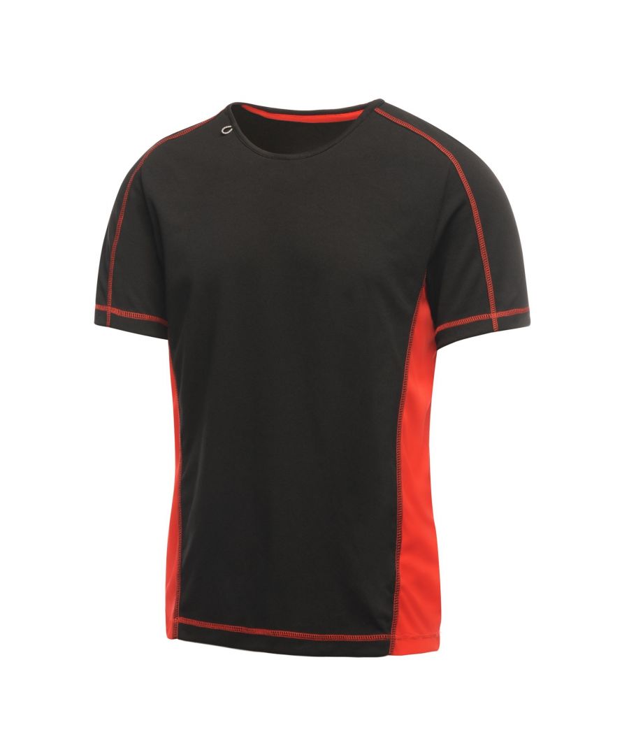 Image for Regatta Activewear Mens Beijing Short Sleeve T-Shirt (Black/Classic Red)
