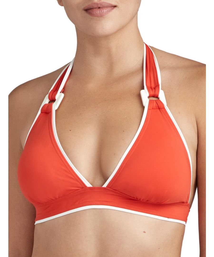 Aubade Womens TT10-0 La Baie Des Vagues Triangle Bikini Top - Orange Elastane - Size 8 UK