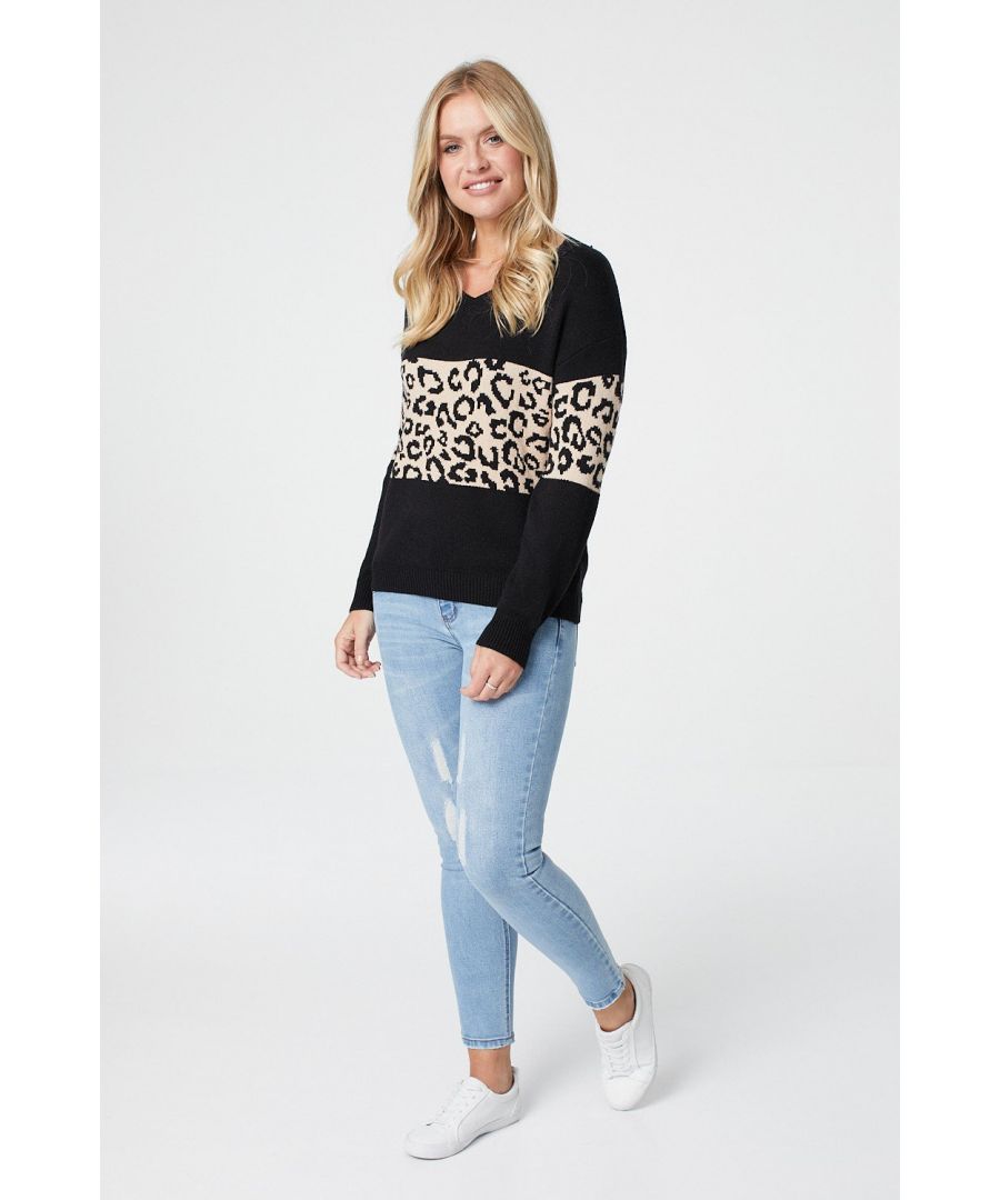Image for Animal Print Knit Pullover