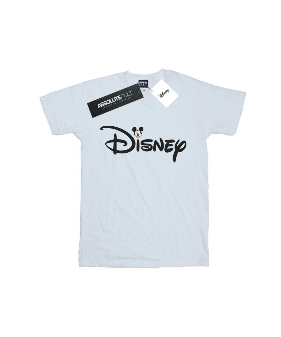 Disney Womens/Ladies Mickey Mouse Logo Head Cotton Boyfriend T-Shirt (White) - Size 5XL