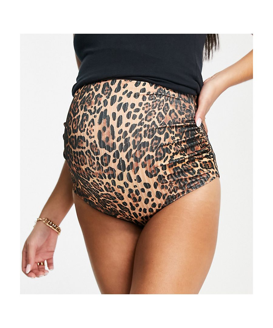 Swimwear & Beachwear by ASOS Maternity Meet you by the pool Animal print High rise Brief cut Designed to fit you from bump to baby Sold by Asos