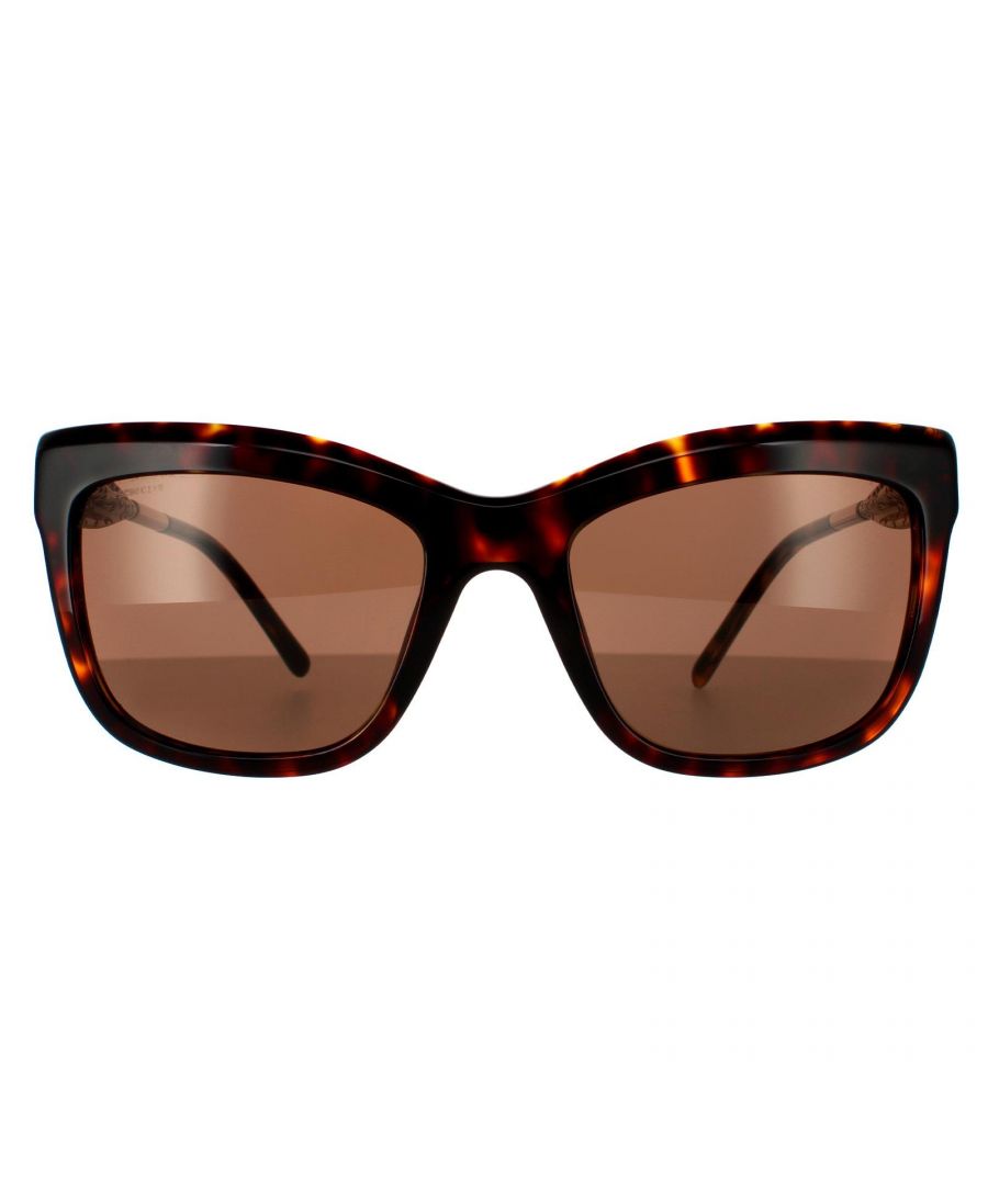 Burberry Square Womens Havana Brown Sunglasses BE4207 are a gorgeous square design made from lightweight acetate. The slim temples feature the Burberry text logo for authenticity