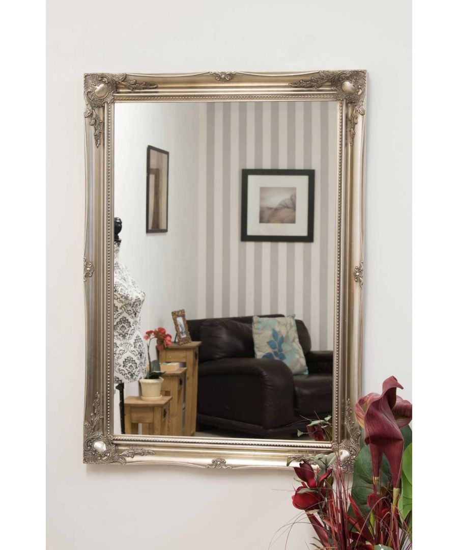 Image for Hamilton Vintage Silver Antique Design Wall Mirror 107 x 76 cm