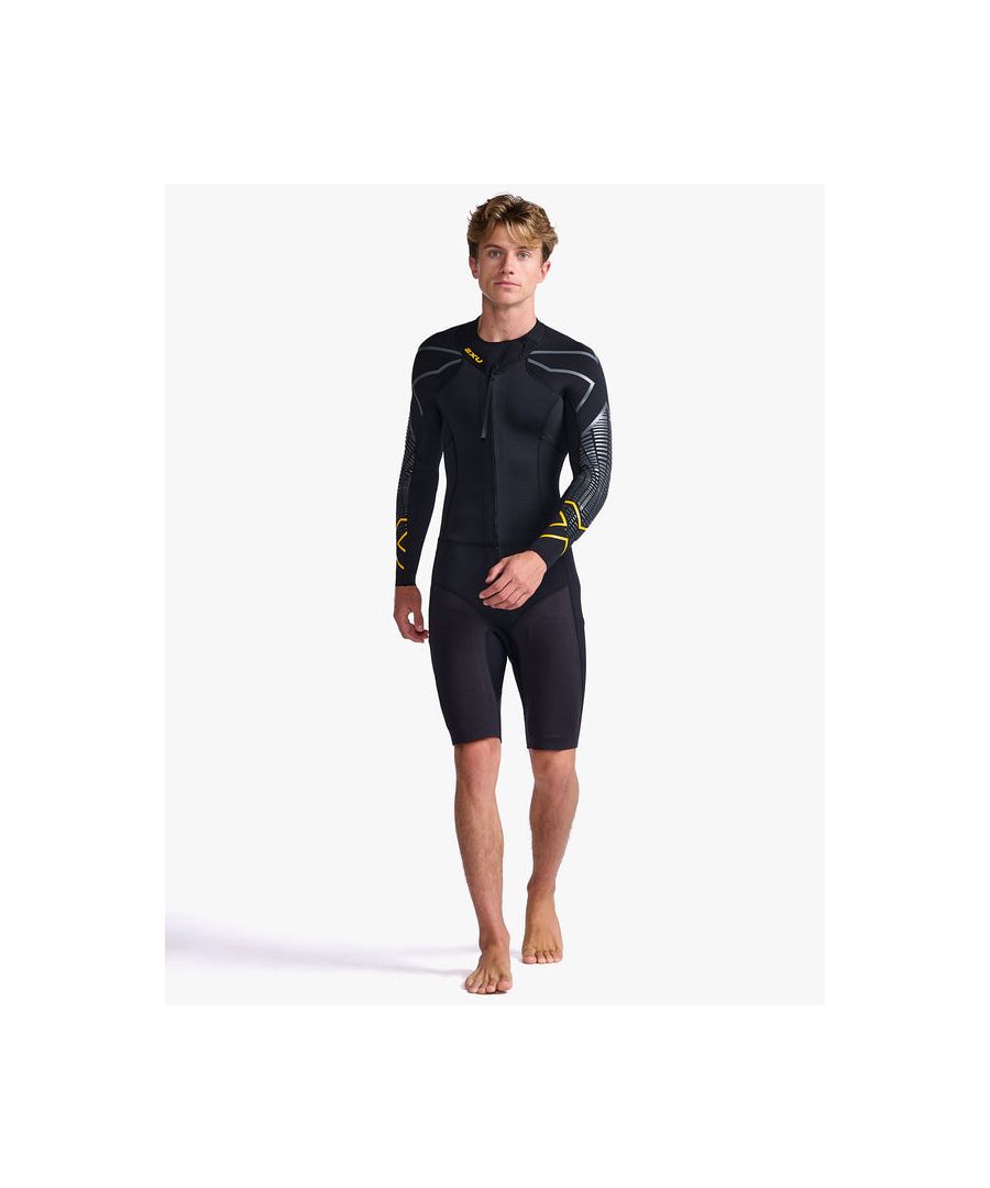 2Xu Mens Propel SwimRun Wetsuit Black/Ambition - Yellow/Black Sponge Rubber - Size X-Large