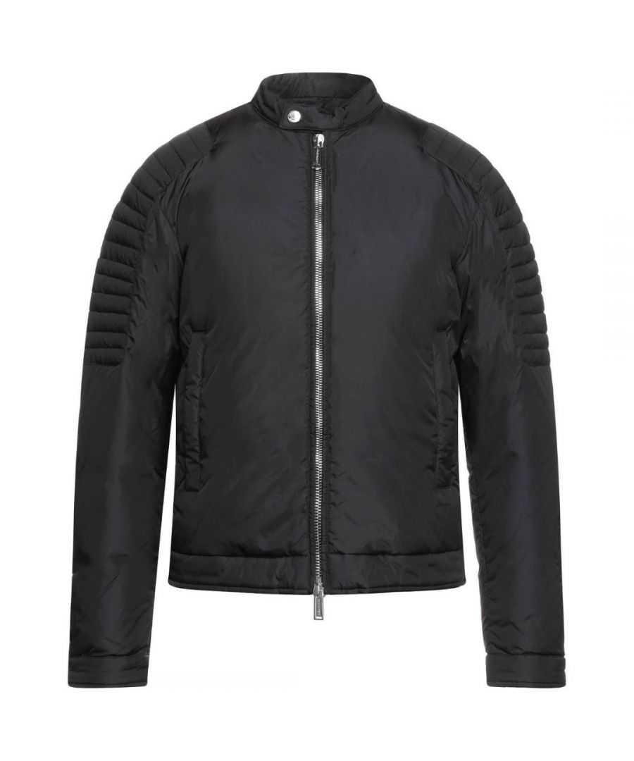 Dsquared2 Biker Black Down Jacket. D2 S71AN0214 S53355 900 Down Jacket. Zip Closure, Biker Style. Regular Fit, Fits True To Size. Jacket Filling 90% Duck Down, 10% Duck Feathers. Front Pockets, Zip Ajustable Cuffs