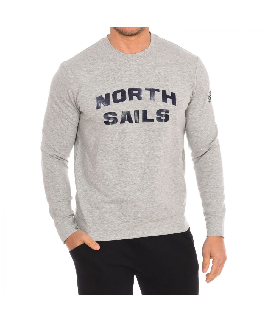 North Sails Mens Long-sleeved crew-neck sweatshirt 9024170 men - Grey - Size 2XL