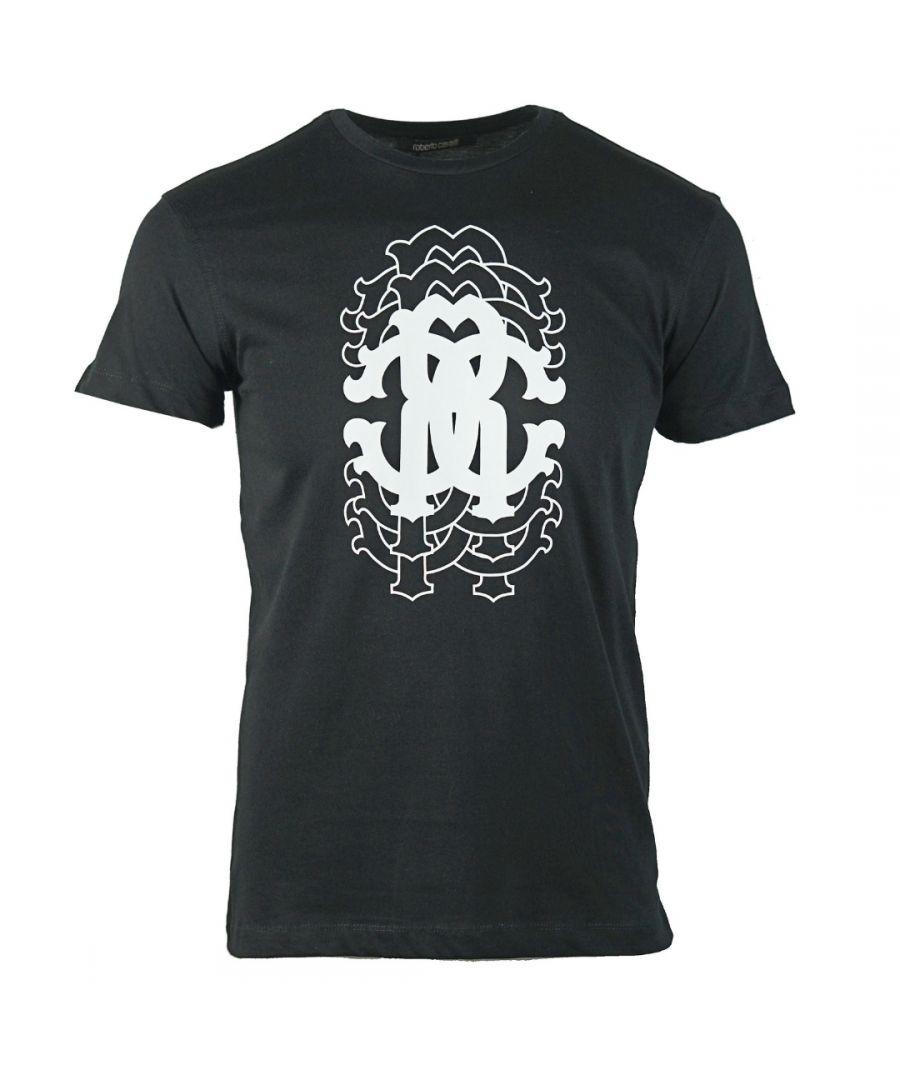 Image for Roberto Cavalli Repetition Logo Black T-Shirt