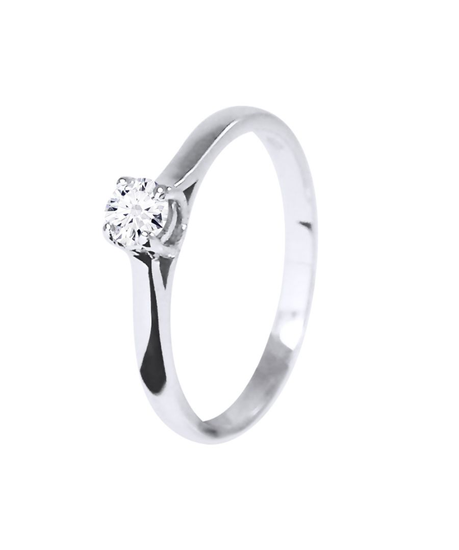 Ring Solitaire Diamonds 0,20 Cts (1 x 0,20 CTS) - Quality HSi (Color H - Quality Si1) - Grootte Glossy - Serti 4 Claws - verkrijgbaar van maat 48 tot maat 60-750 White Gold Duizendsten (18k) - 2 jaar garantie tegen fabricage gebreken - wordt geleverd in de doos met een certificaat van echtheid en een Internationale Garantie - Al onze juwelen zijn gemaakt in Frankrijk.