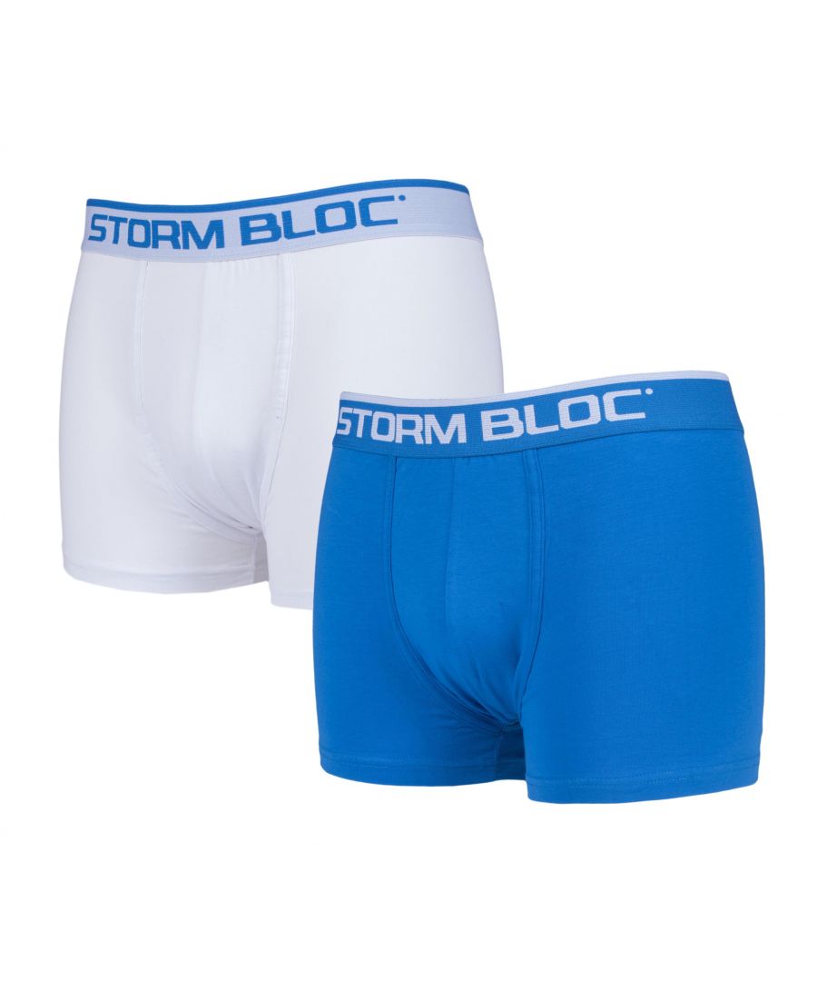 Image for Storm Bloc Men's Cotton Boxer Trunks in Blue (2 Pairs)