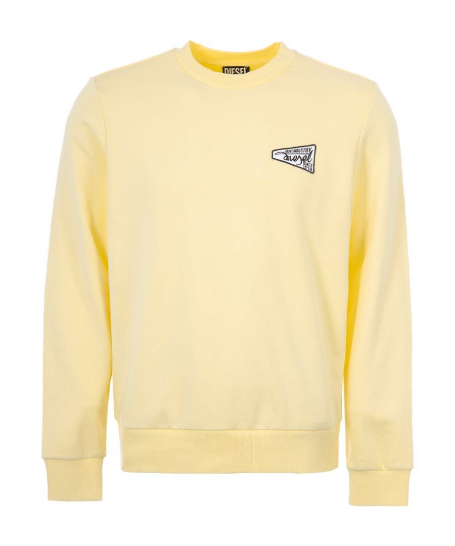 Diesel SGinn K31 sweatshirt met ronde hals voor heren, geel