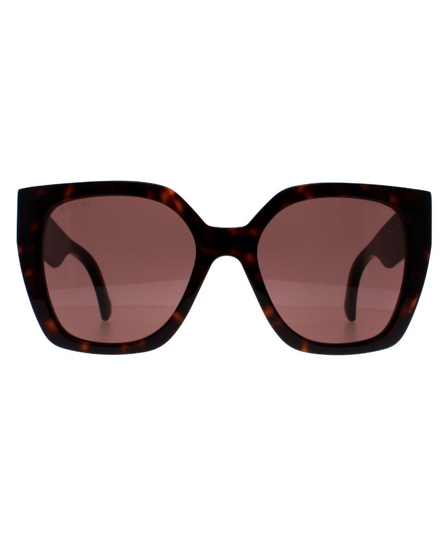 Gucci Square Womens Havana Brown GG1300S - One Size