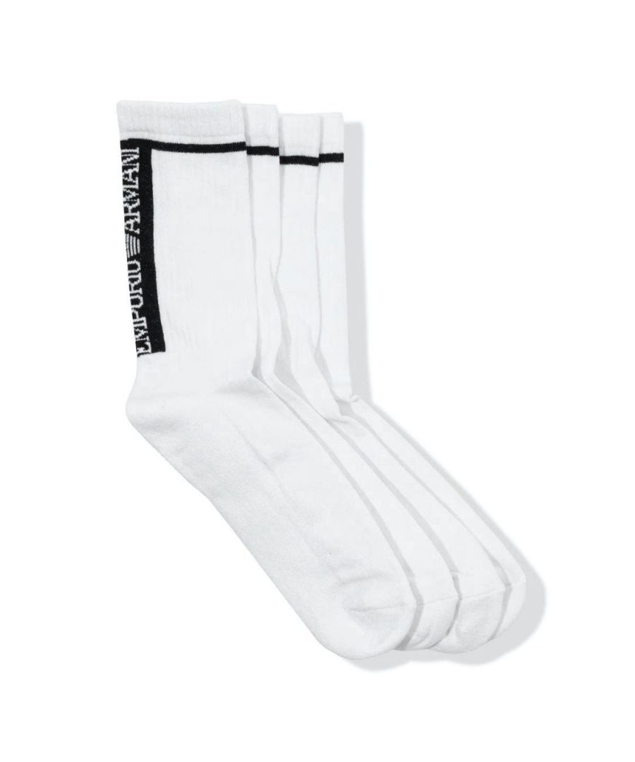 Image for Emporio Armani Loungewear 2 Pack Sponge Short Socks - White