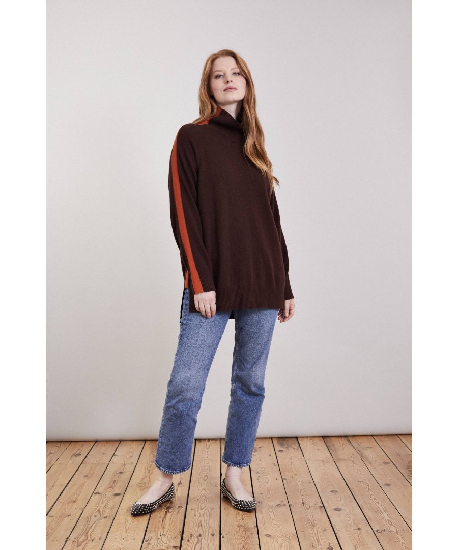 Image for Polo Neck Cashmere Sweater in Brown