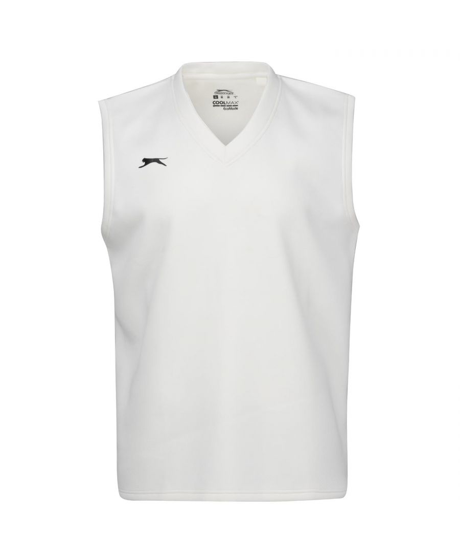 Slazenger Aero Vest Mens - This Slazenger Aero Vest is a sleeveless style crafted with a V neckline for a classic look. It features elasticated hems for a comfortable fit and is a lightweight construction. This vest is a solid colouring throughout designed with a signature logo and is complete with Slazenger branding.