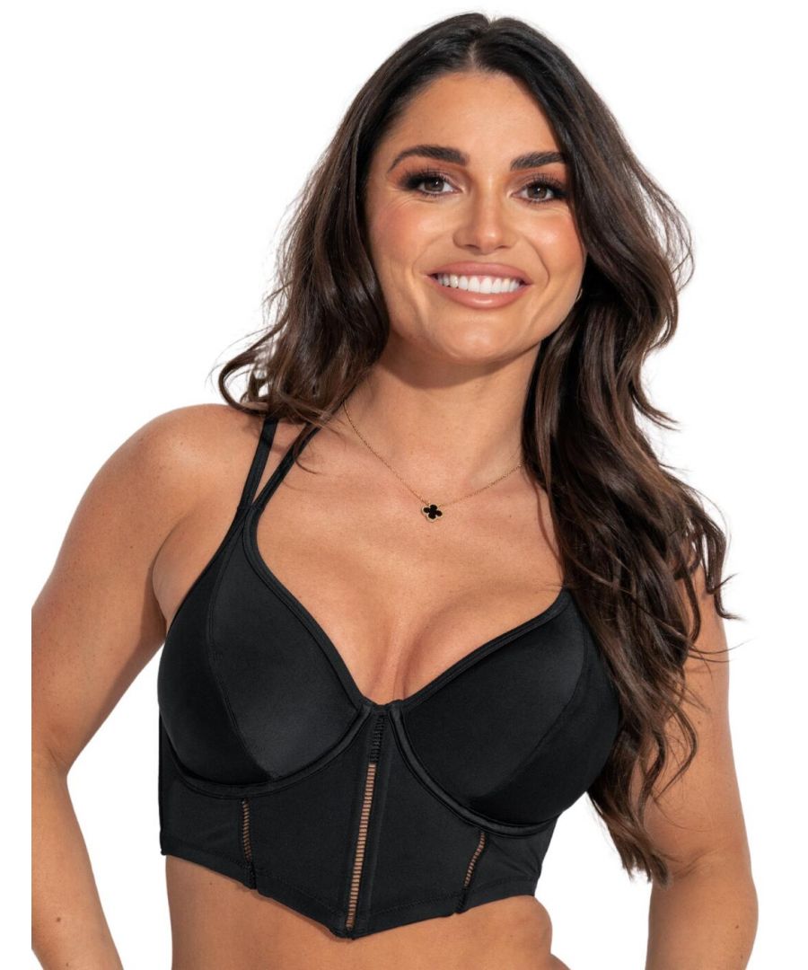 Pour Moi Womens Sydney Double Strap Underwired Longline Top - Black Polyamide - Size 32C