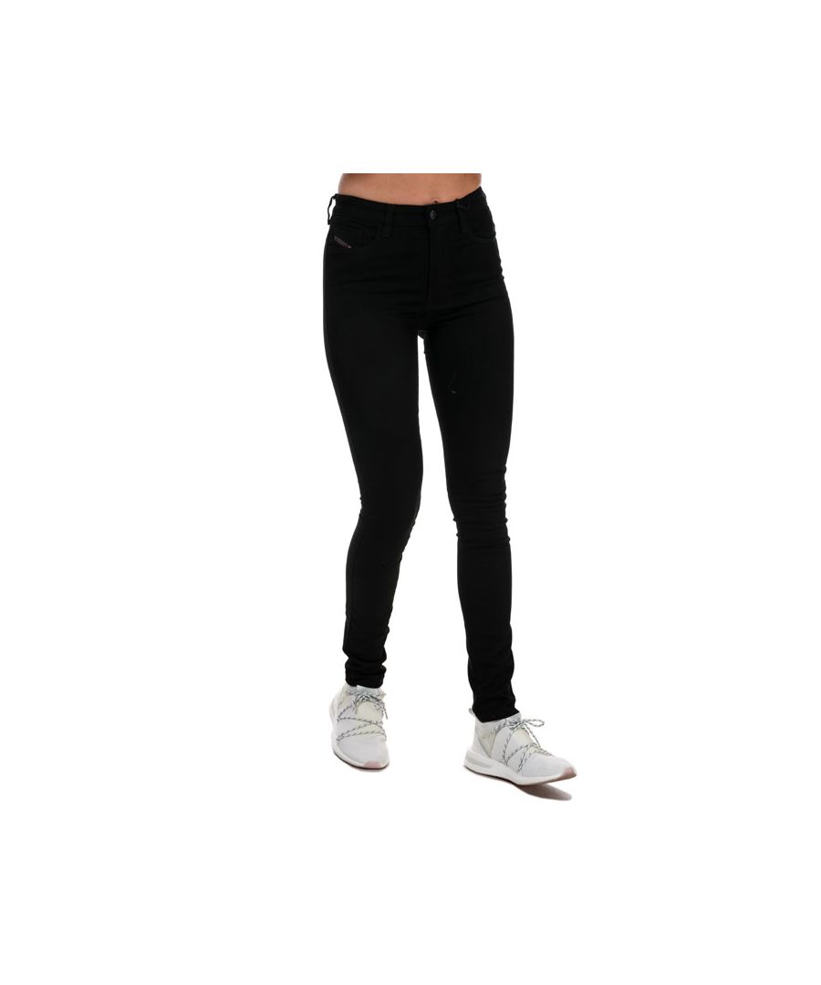 Diesel Skinzee skinny jeans met hoge taille voor dames, zwart