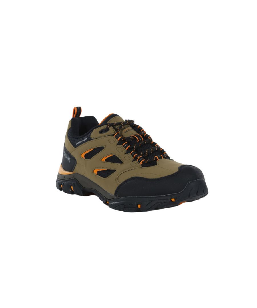Image for Regatta Mens Holcombe IEP Low Hiking Boots (Gold Sand/Flame Orange)