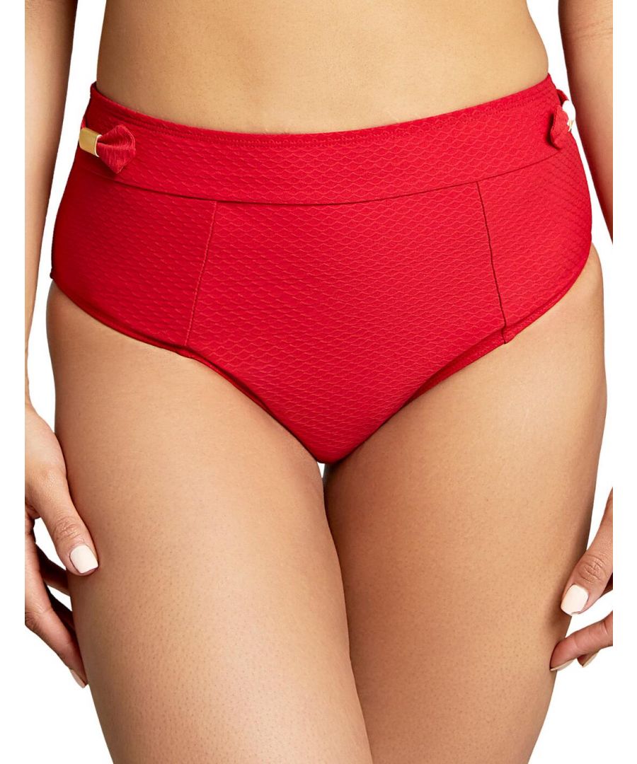 Panache Womens Marianna High Waist Bikini Brief - Red Polyamide - Size 3XL