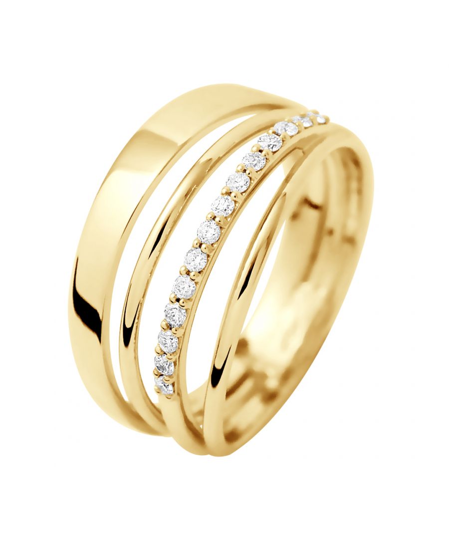 Ring Luxury - Diamonds 0,14 Cts - Gold- Size available from 48 to 62 , I to U - Our jewellery is made in France and will be delivered in a gift box accompanied by a Certificate of Authenticity and International Warranty