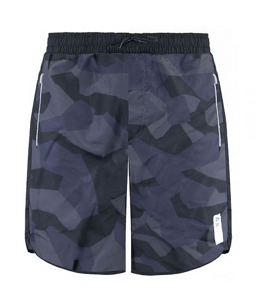 Armani Exchange Stretch Waist Camo Print Mens Bermuda Beachwear Shorts 6ZZW38 ZNK1Z 4941