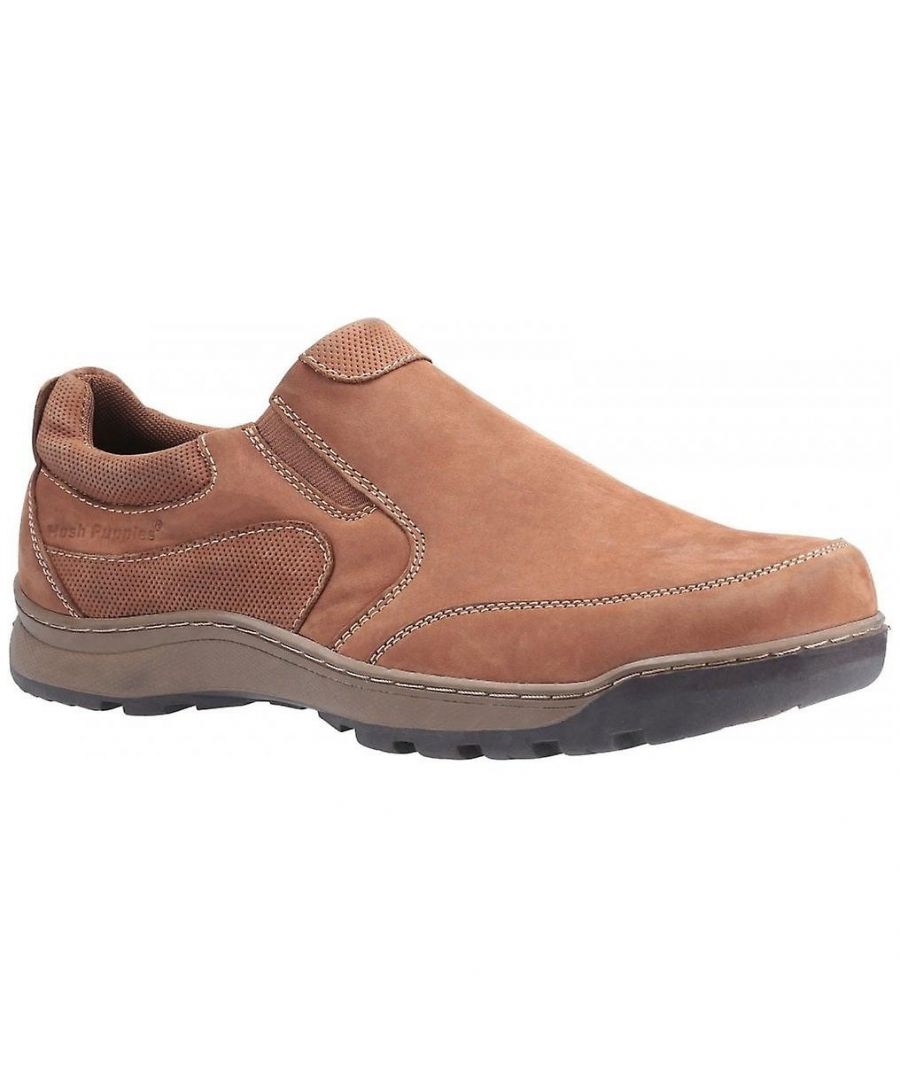 Hush Puppies Heren Jasper Slip On Lederen Schoenen (Tan)
